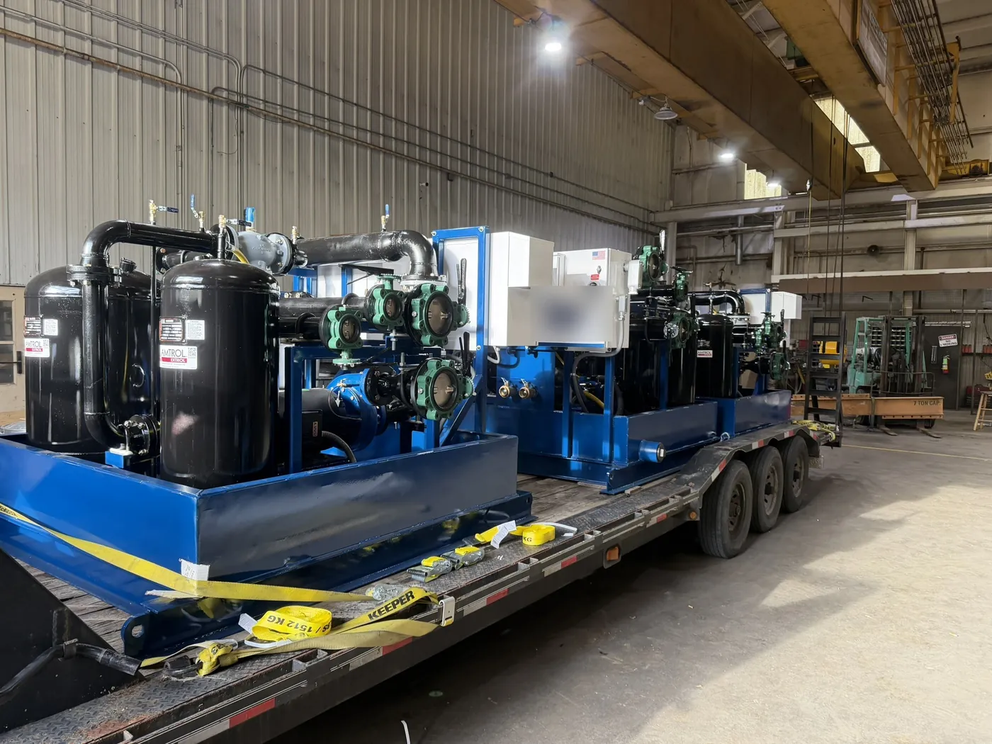 Finished skids loaded for the plant
