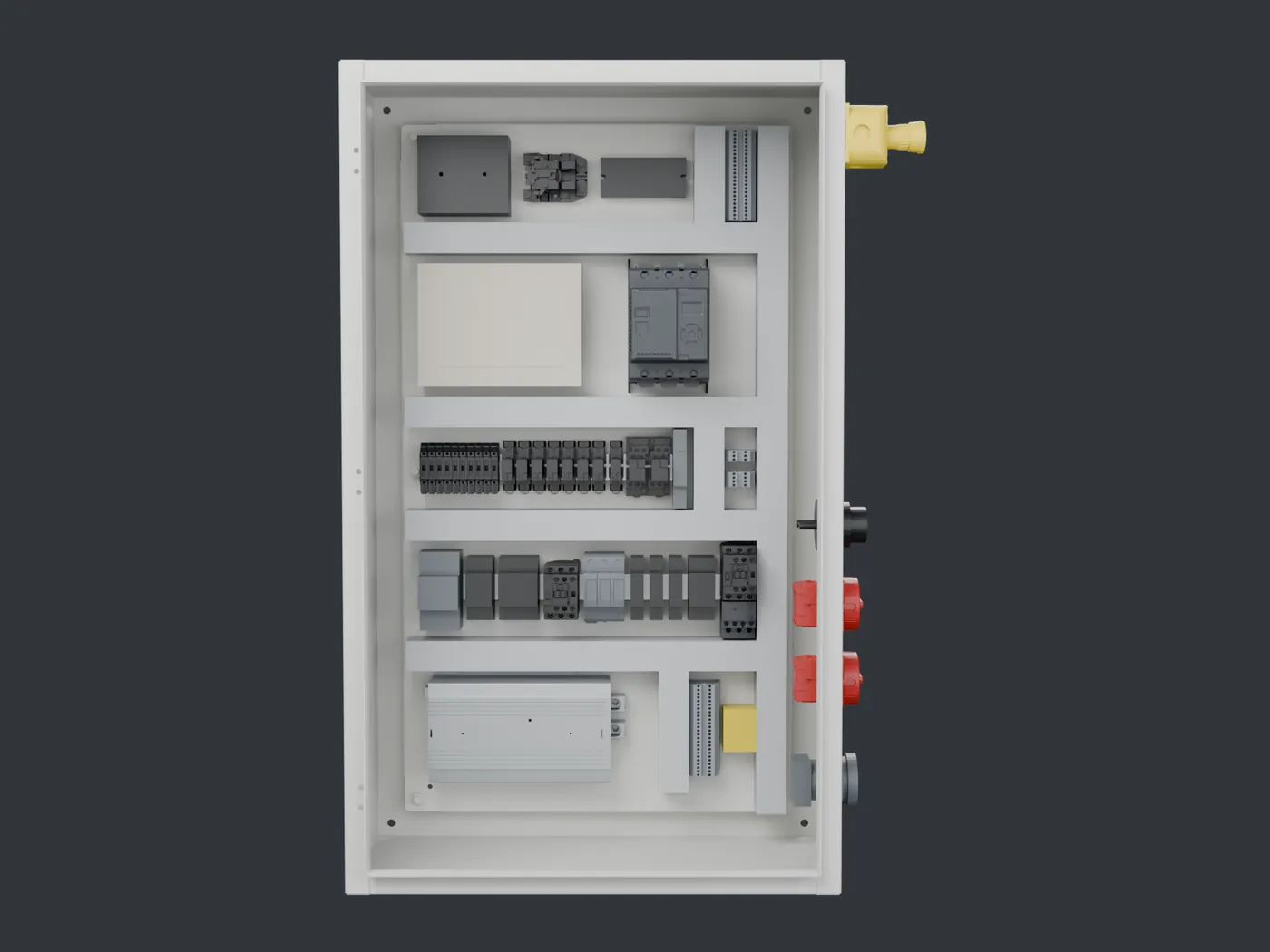 Subpanel layout, front view
