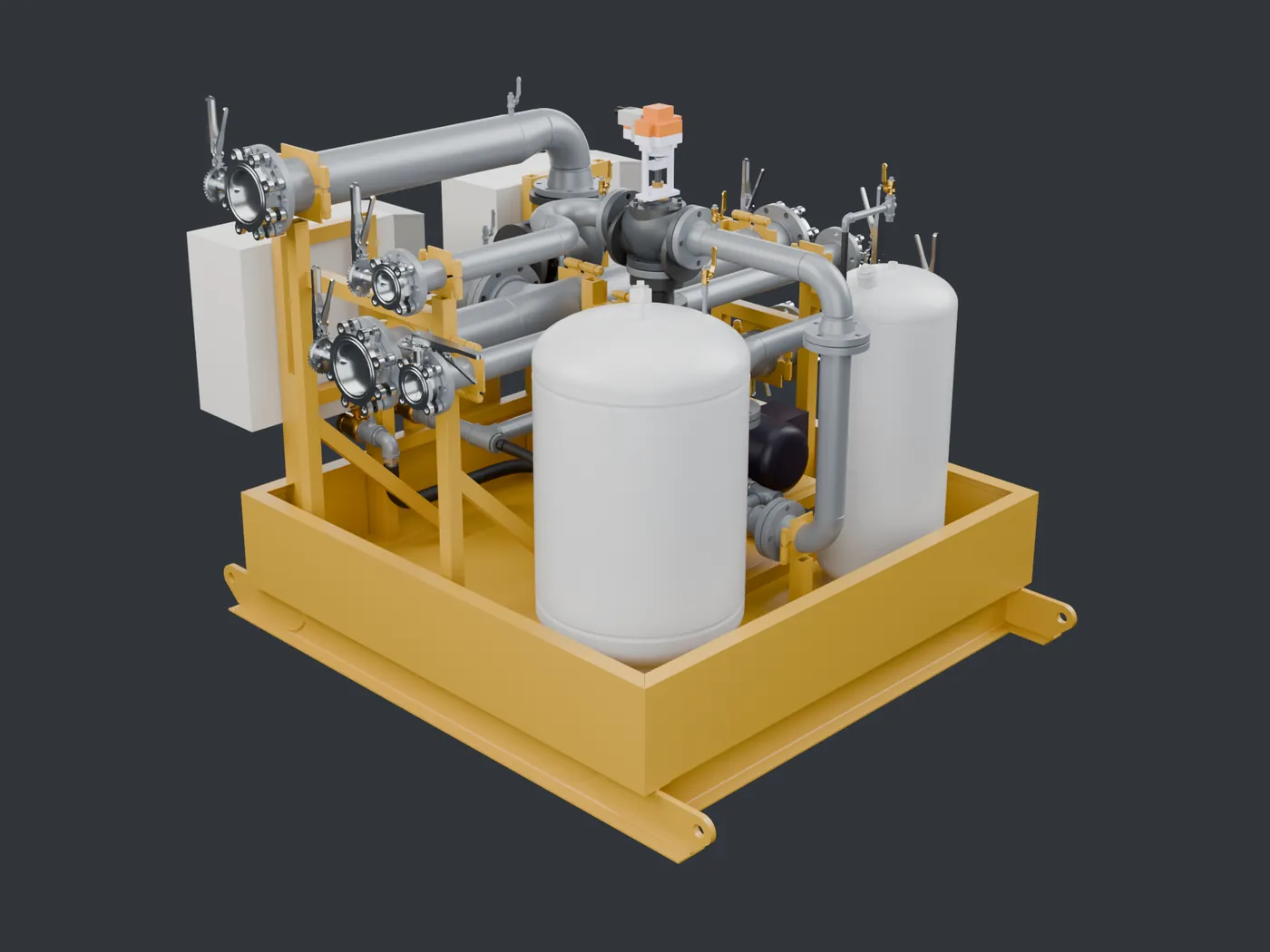 Expansion tanks side of the model