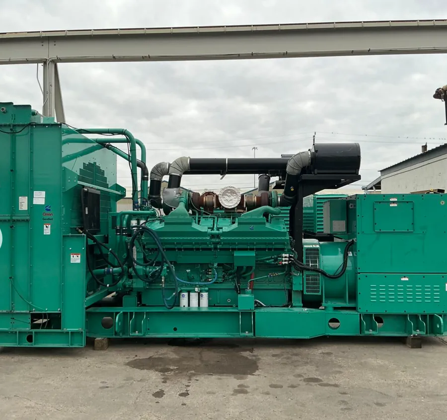 The QSK50 generator set in its enclosure.