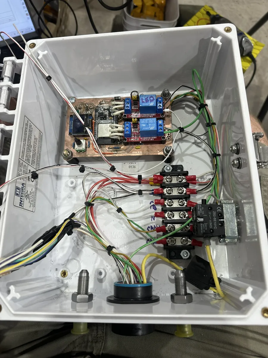 Inside the transmission control box.